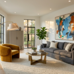 mix neutral and bold colours in interiors