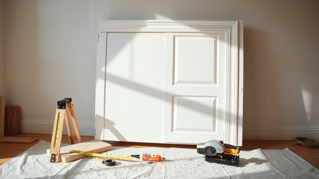 add molding for door upgrade
