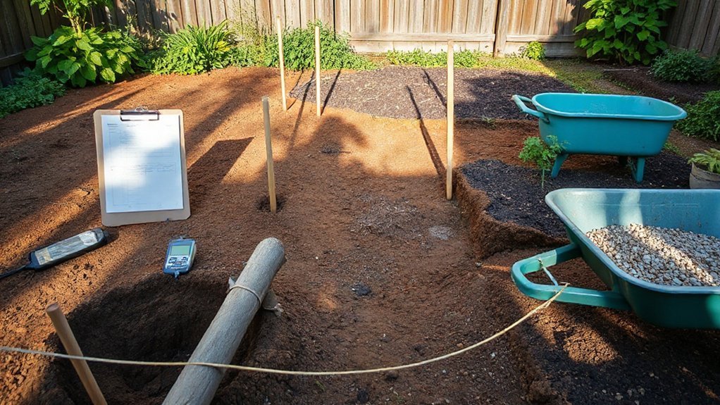 assess soil and drainage patterns