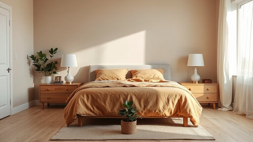 balanced peaceful bedroom setup