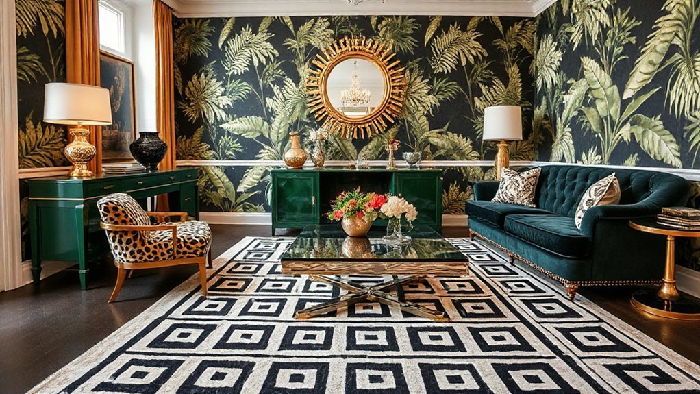 bold geometric animal metallic