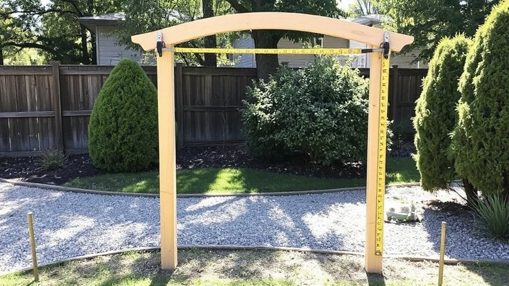 How To Build An Archway Trellis = choose trellis size and placement