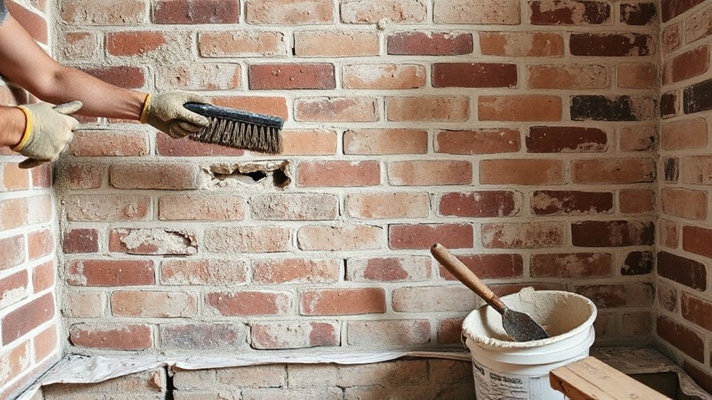 clean rake repair brick