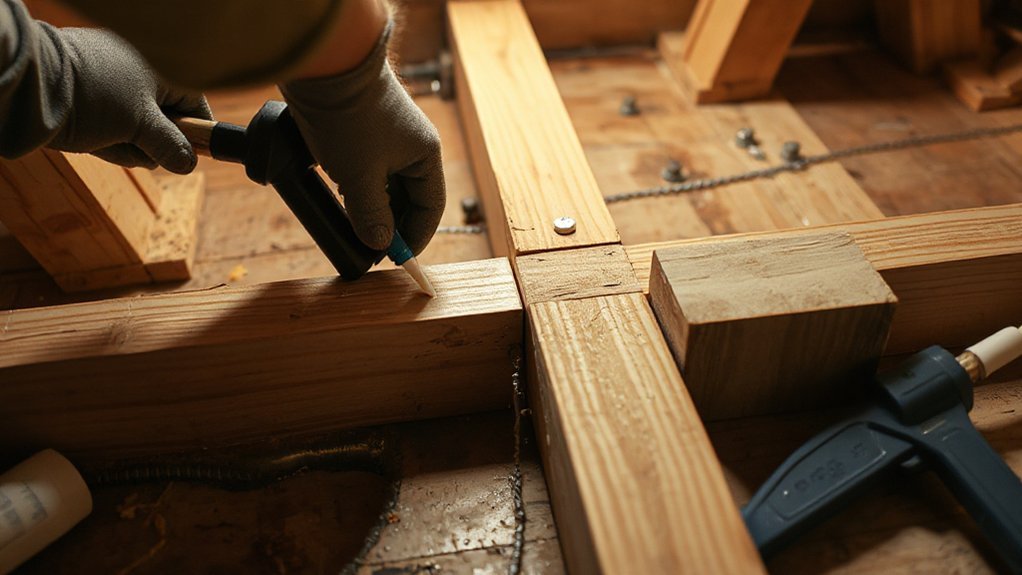 fix a squeaky floor from below