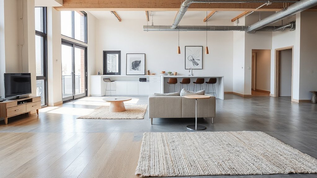 flooring signals define spatial zones