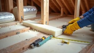 insulating beneath floorboards