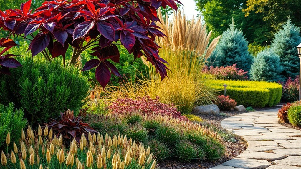 layered fall garden textures