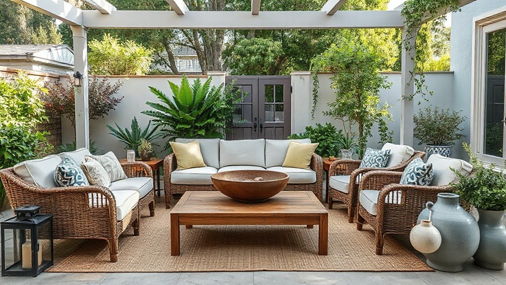 layered greenery with focal accents