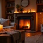 lighting enhances cozy ambiance