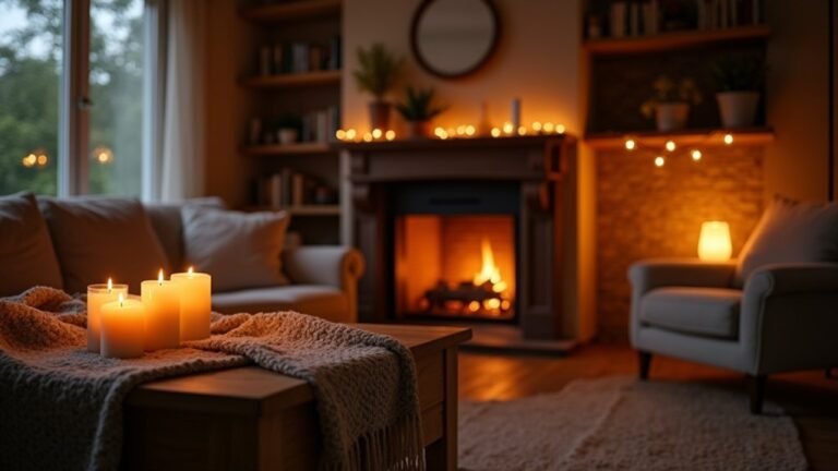 lighting enhances cozy ambiance