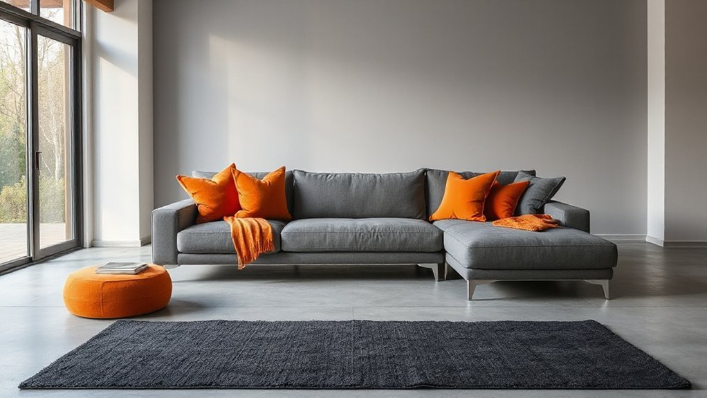 modern grey and orange balance