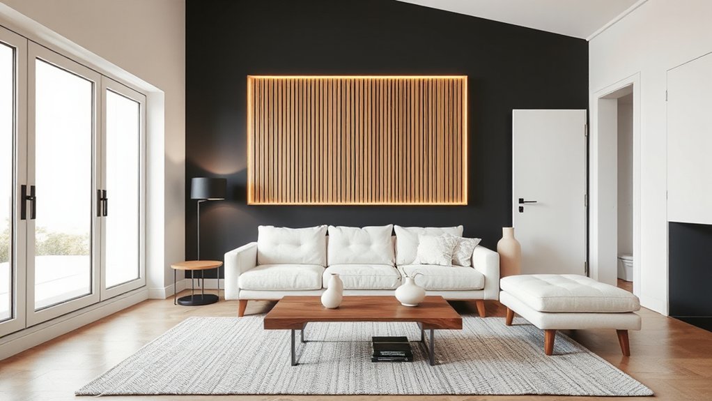 modern neutral accent wall