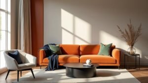 orange color combinations indoors