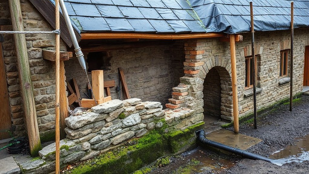 prevent water intrusion effectively when rebuilding a ruined farmhouse