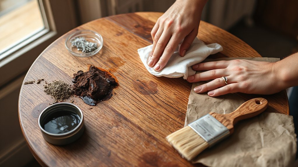 restore wood grain with stain