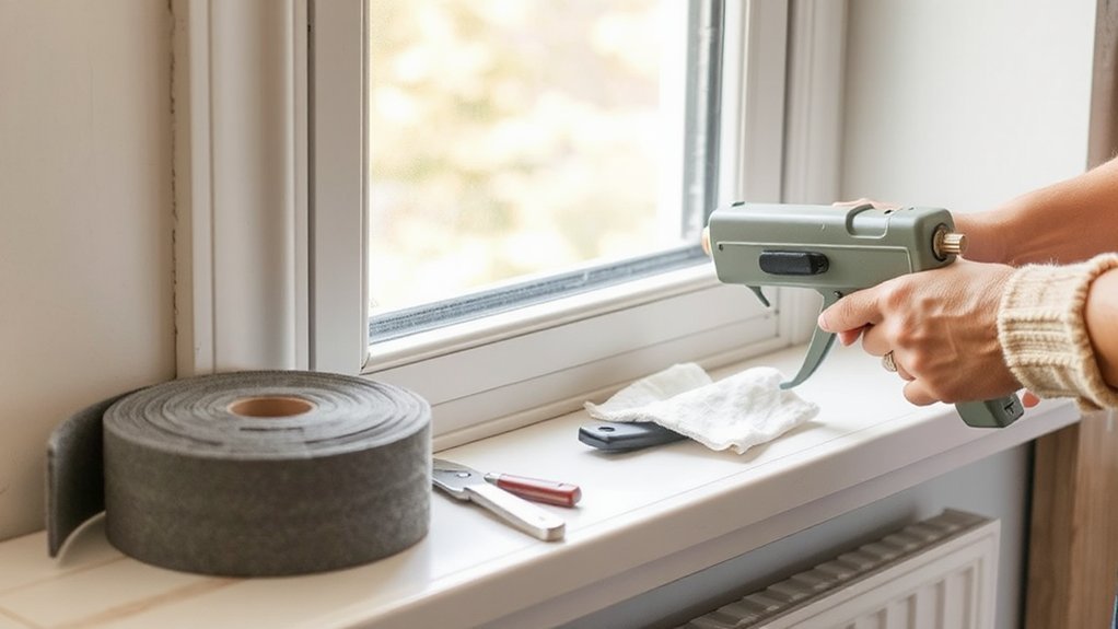 seal gaps with caulk