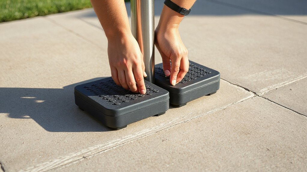 secure gazebo legs firmly