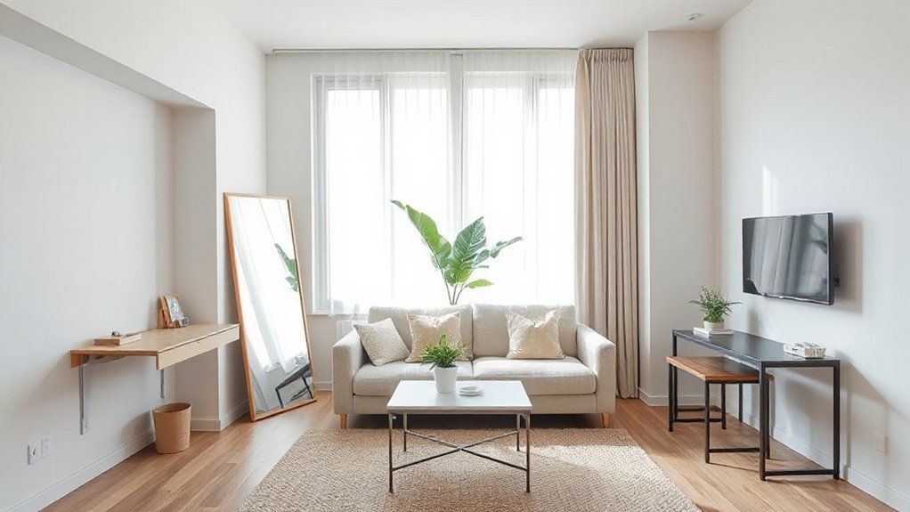 slim furniture for small rooms