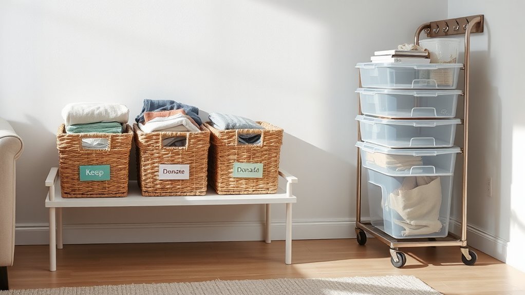 sort declutter organize efficiently