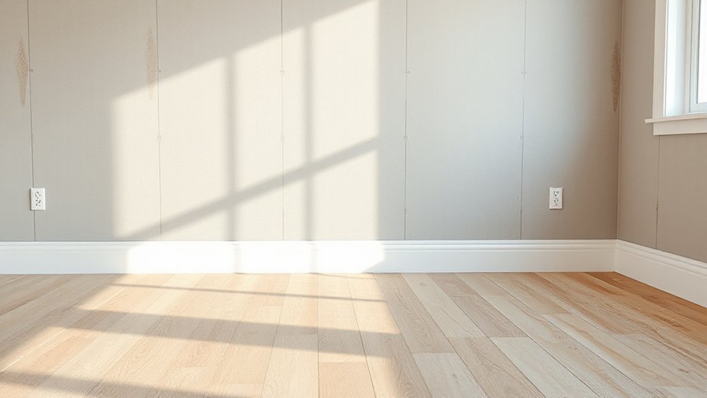 stop flooring at drywall