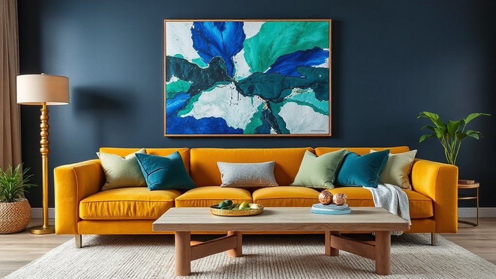 yellow pairs with cool accents